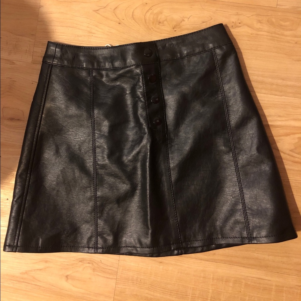 Black leather H&M skirt